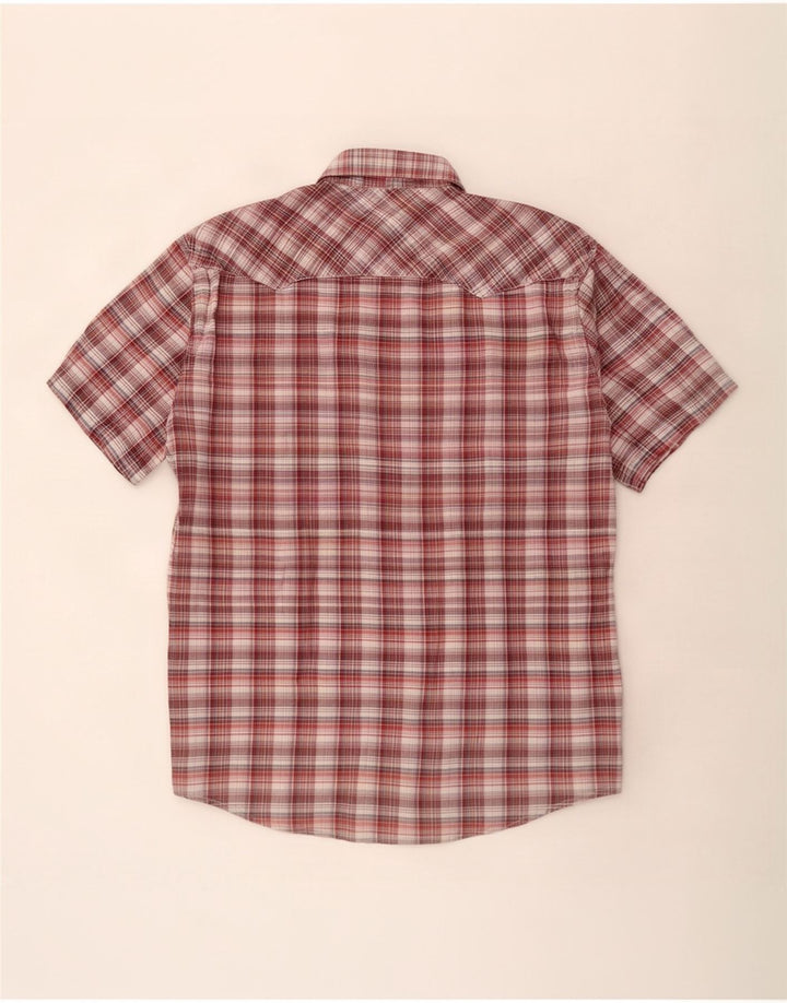 Camisa masculina de manga curta Levi's XL marrom xadrez algodão