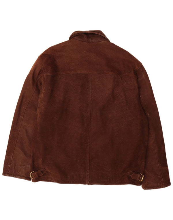 Jaqueta de couro masculina vintage Reino Unido 40 grande couro marrom