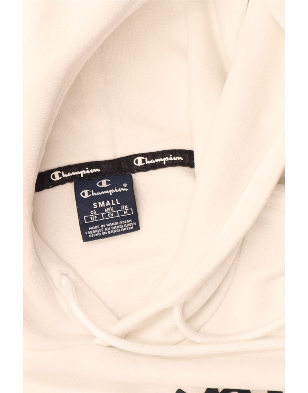 Jumper masculino com capuz gráfico Champion pequeno algodão branco