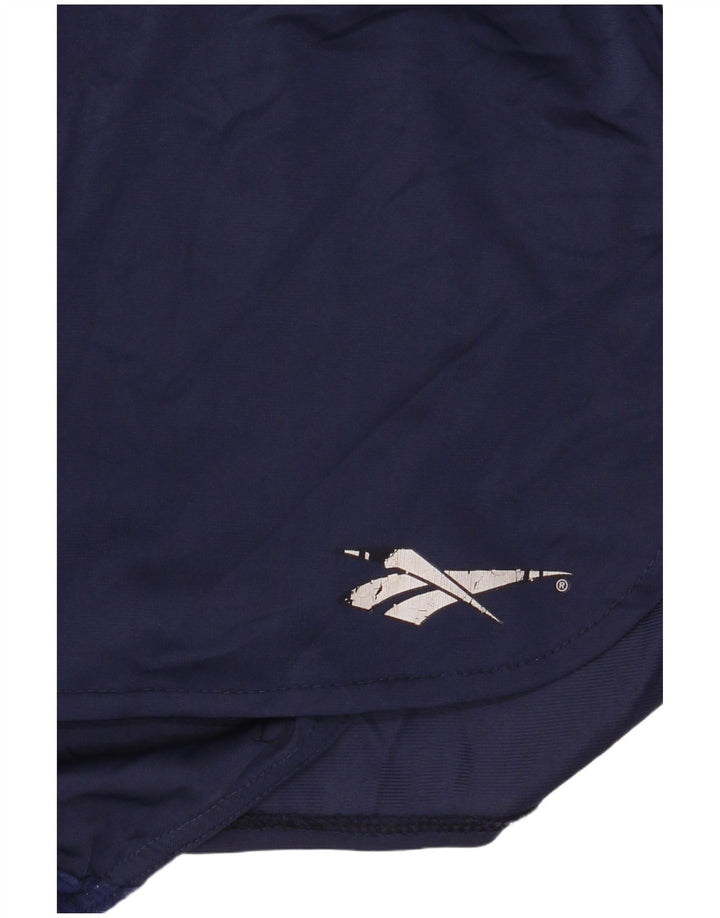 Shorts esportivos femininos Reebok UK 14 grande azul marinho poliamida