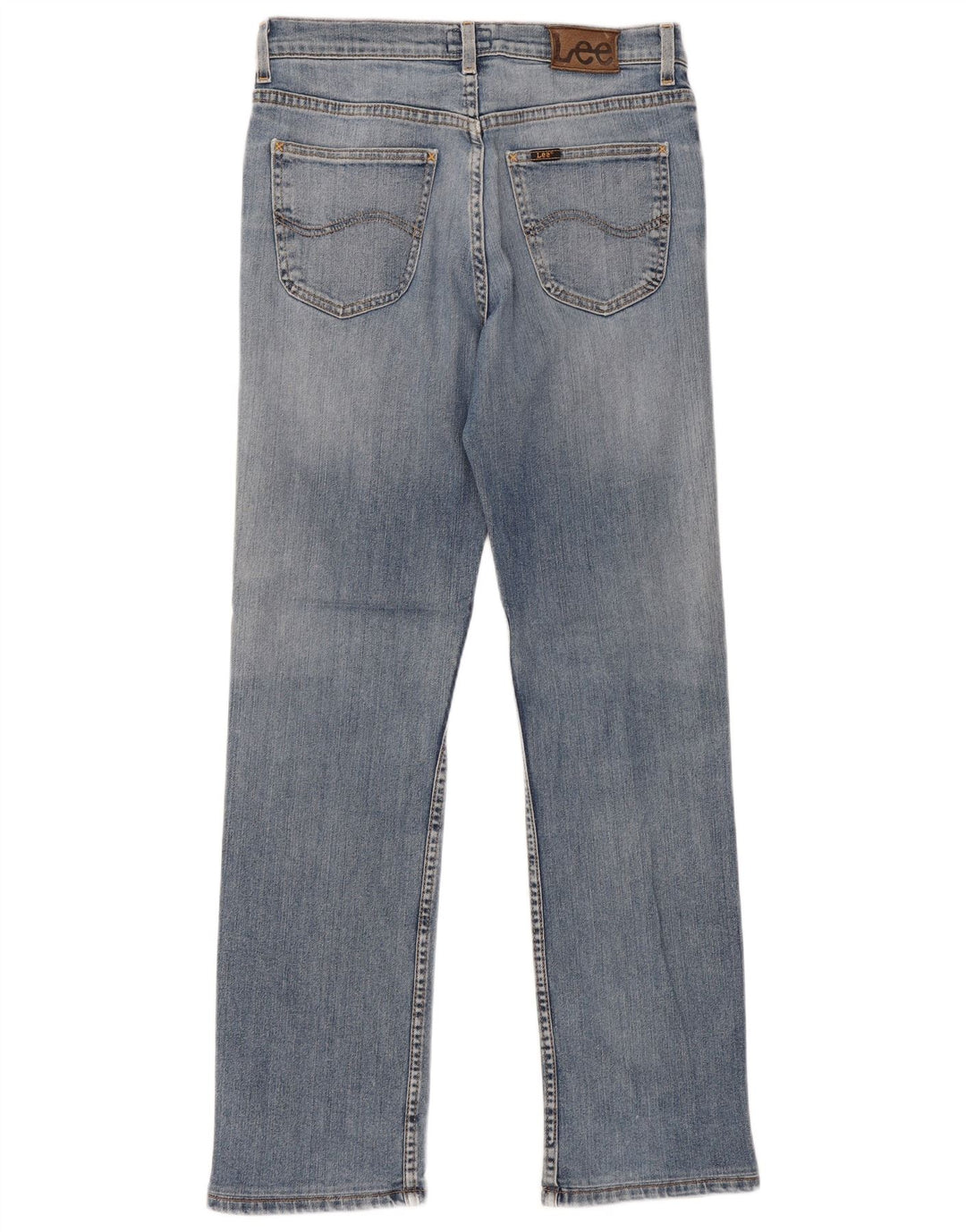 Calça jeans reta masculina Lee Brooklyn desgastada W33 L34 algodão azul