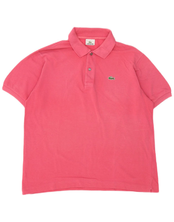 Camisa polo masculina Lacoste tamanho 5 grande algodão rosa