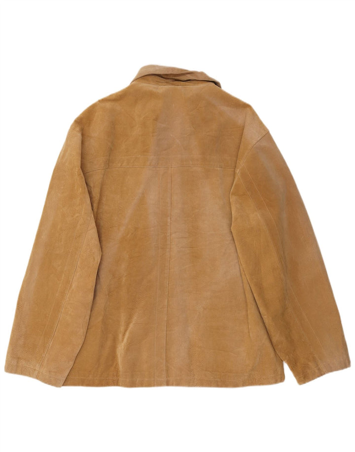Jaqueta masculina de camurça LERROS UK 42 XL couro bege