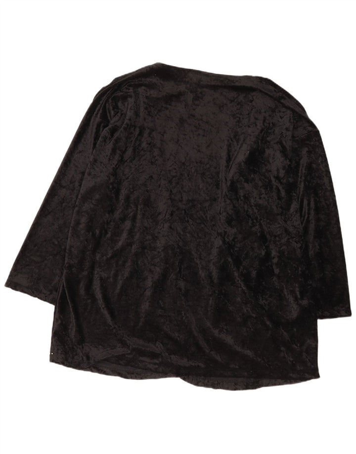 Cardigan gráfico feminino vintage EU 52/54 4XL poliéster preto