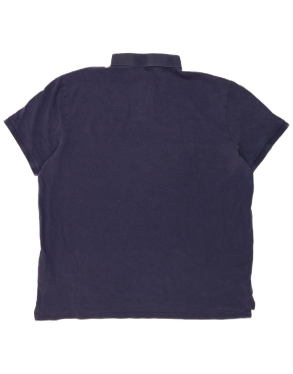 Camisa polo masculina polo Ralph Lauren personalizada slim fit 2XL algodão azul marinho