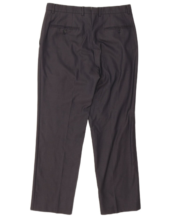 Calça masculina reta Massimo Dutti UE 42 grande W32 L28 azul marinho