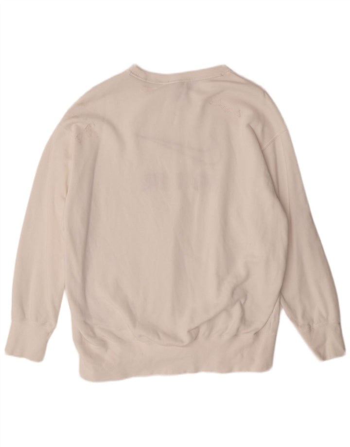 NIKE Masculino Loose Fit Graphic Moletom Jumper XS Algodão Branco