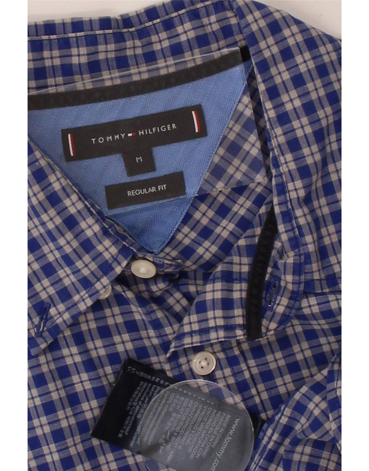 TOMMY HILFIGER Mens Regular Fit Shirt Medium Blue Check Cotton Vintage Tommy Hilfiger and Second-Hand Tommy Hilfiger from Messina Hembry 