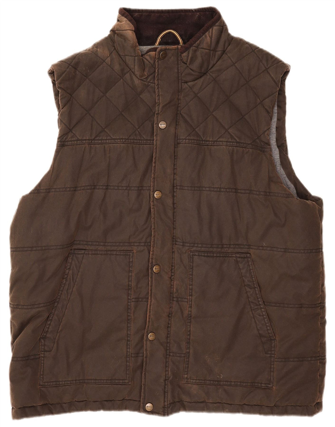 Colete acolchoado masculino Weird Fish UK 44 2XL poliéster marrom