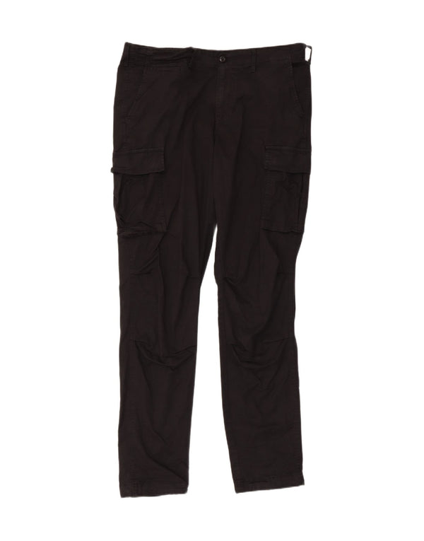 Calça cargo slim masculina Jack & Jones W34 L34 algodão preto