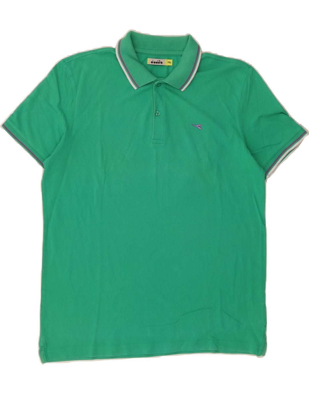 DIADORA Mens Polo Shirt 2XL Green Cotton Vintage Diadora and Second-Hand Diadora from Messina Hembry 