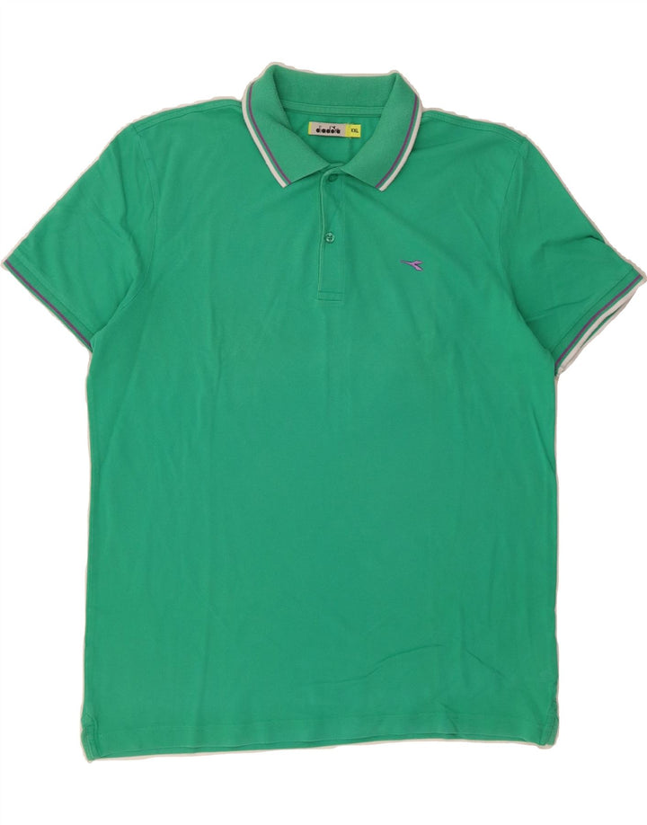 DIADORA Mens Polo Shirt 2XL Green Cotton Vintage Diadora and Second-Hand Diadora from Messina Hembry 