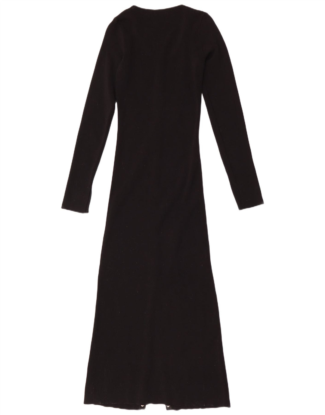 Vestido maxi feminino de manga comprida Zara UK 12 médio preto