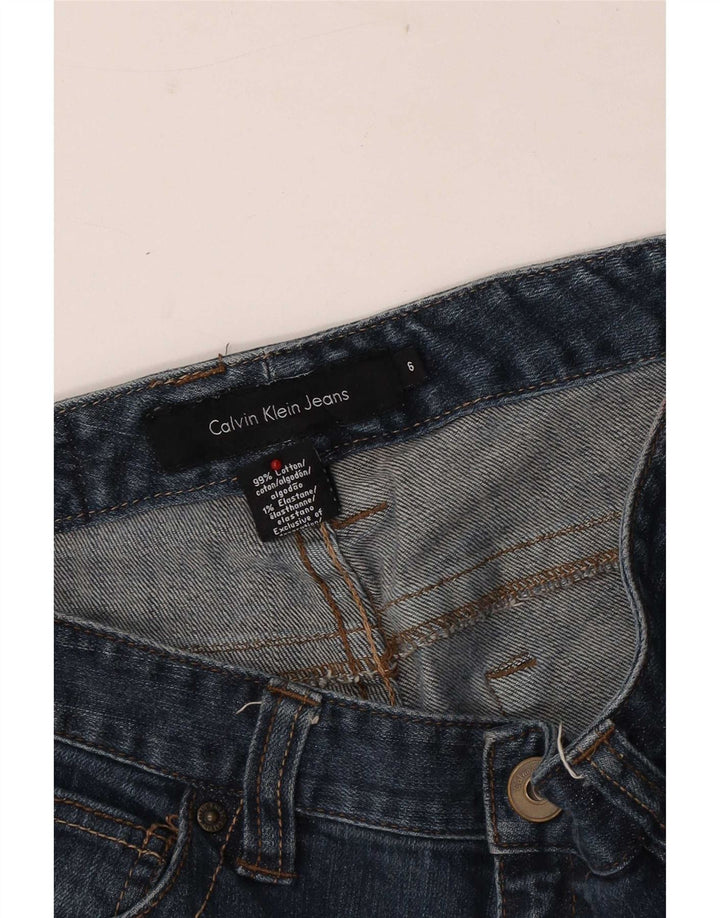 Calça jeans feminina Calvin Klein Bootcut US 6 médio W30 L31 azul algodão