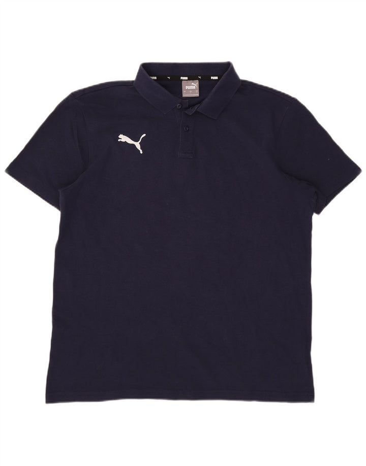 Camisa polo masculina Puma grande algodão azul marinho