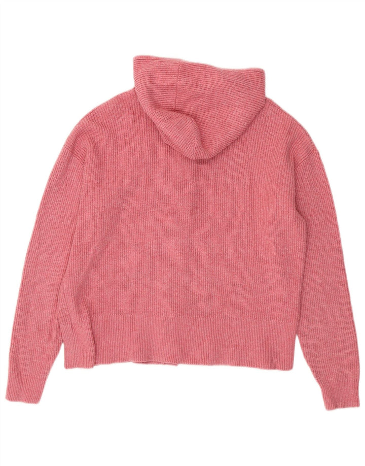 Suéter cardigã feminino com capuz MARKS & SPENCER Reino Unido 16 grande viscose rosa