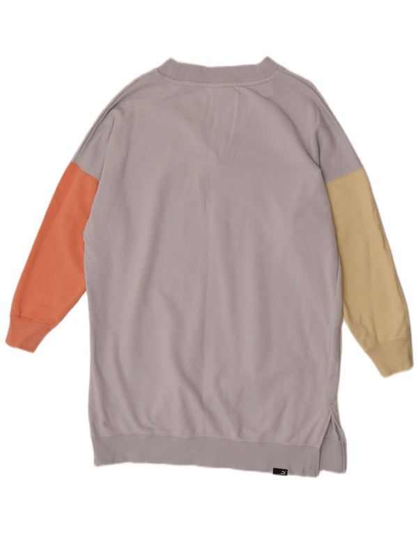 Puma feminino oversized moletom jumper vestido Reino Unido 14 grande bloco colorido azul