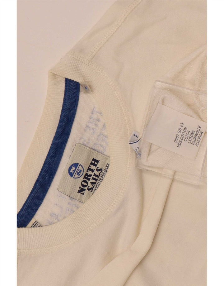 North Sails moletom gráfico masculino jumper médio algodão branco