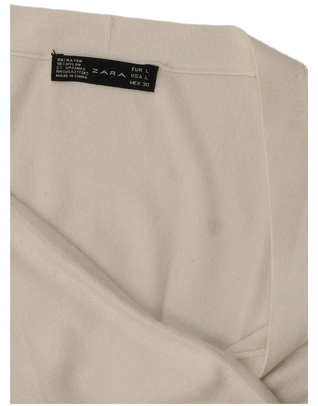 Suéter cardigã feminino Zara Reino Unido 16 grande rayon branco