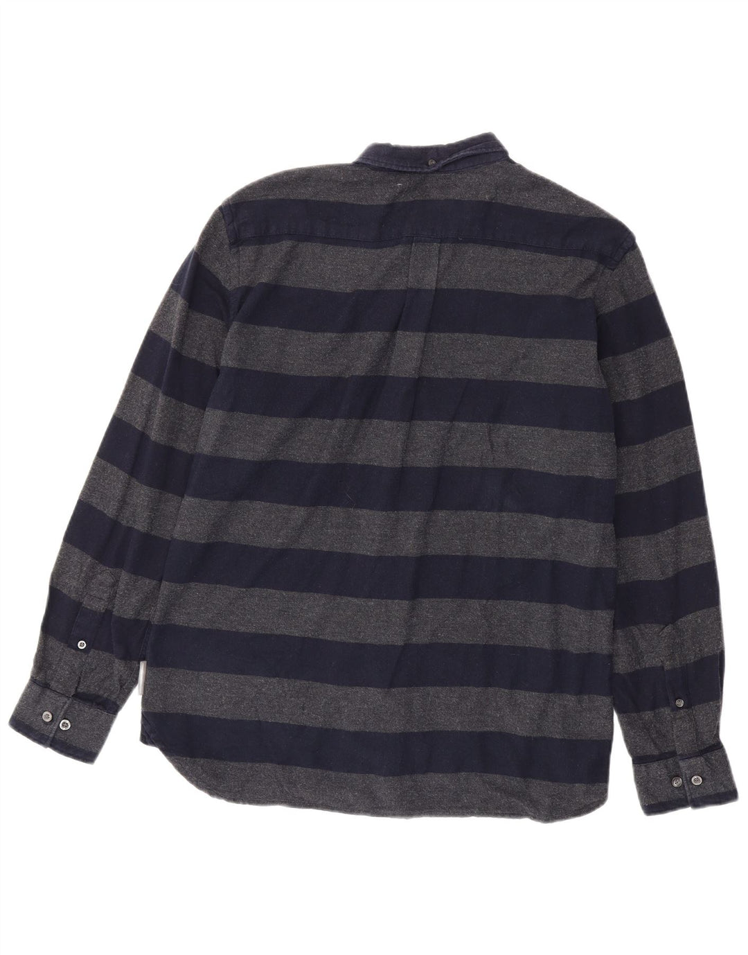 Camisa masculina de flanela French Connection algodão listrado azul marinho médio