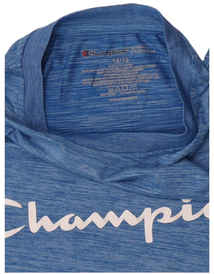 Camiseta Champion Boys Graphic 10-11 Anos Azul Poliéster