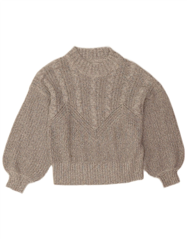Suéter feminino Object com gola redonda UK 16 grande cinza acrílico