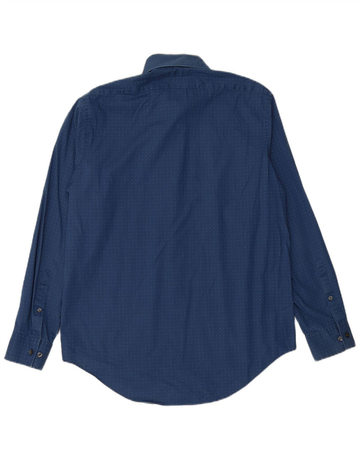 Camisa masculina CALVIN KLEIN JEANS tamanho 33/32 15 1/2 azul médio manchado