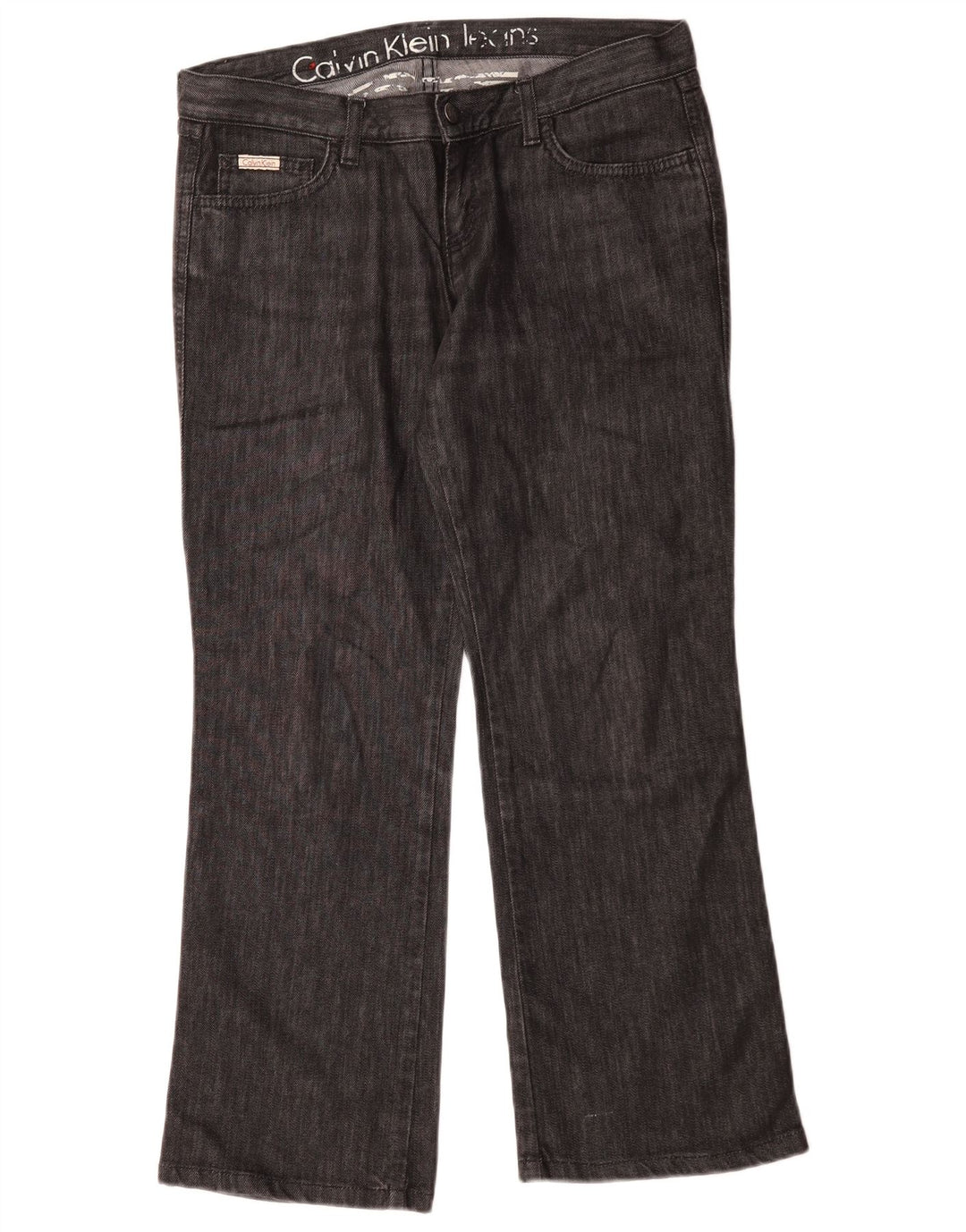 Calça jeans reta feminina Calvin Klein W30 L28 algodão preto