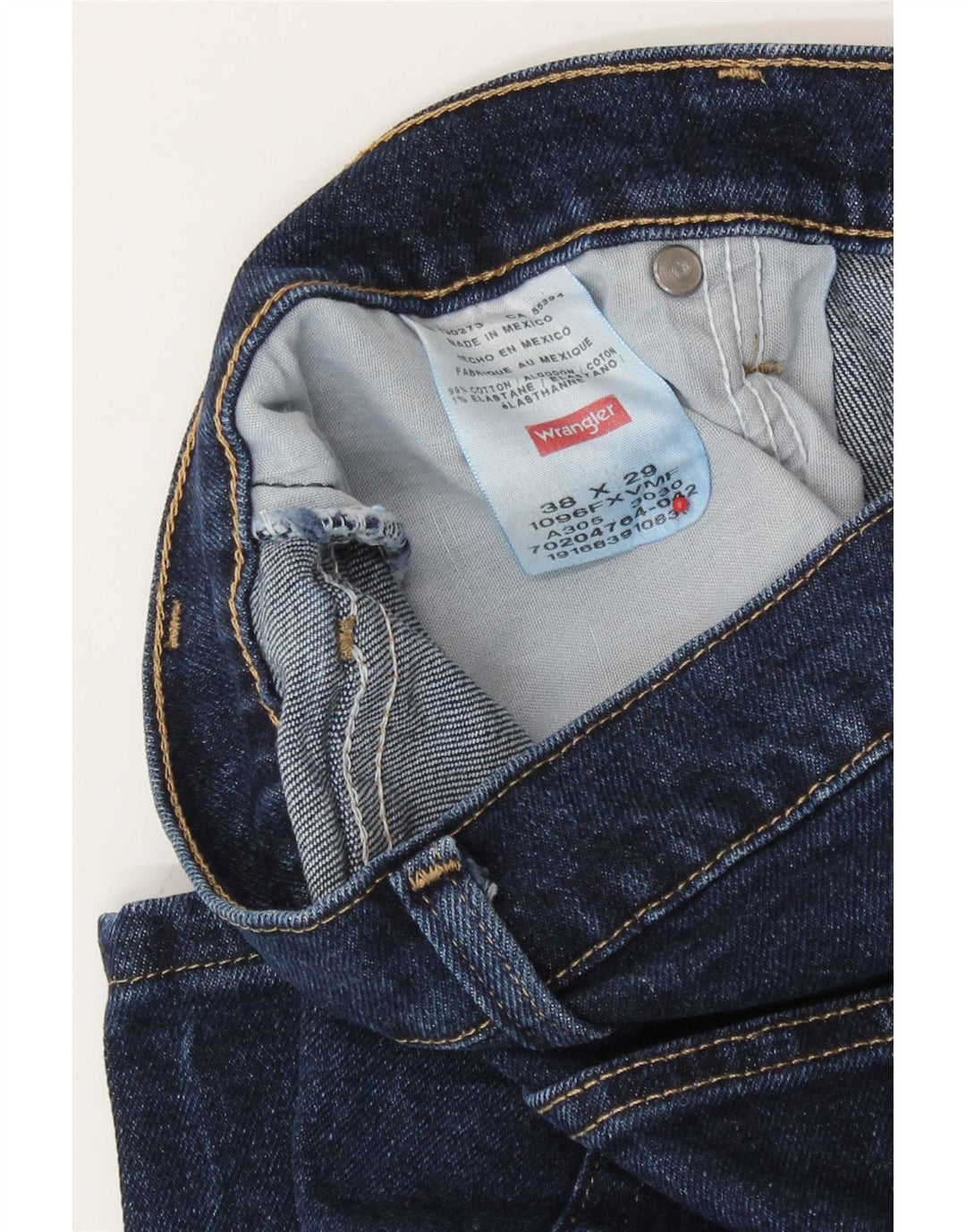 Wrangler Mens Straight Jeans W38 L29 Azul Marinho Algodão