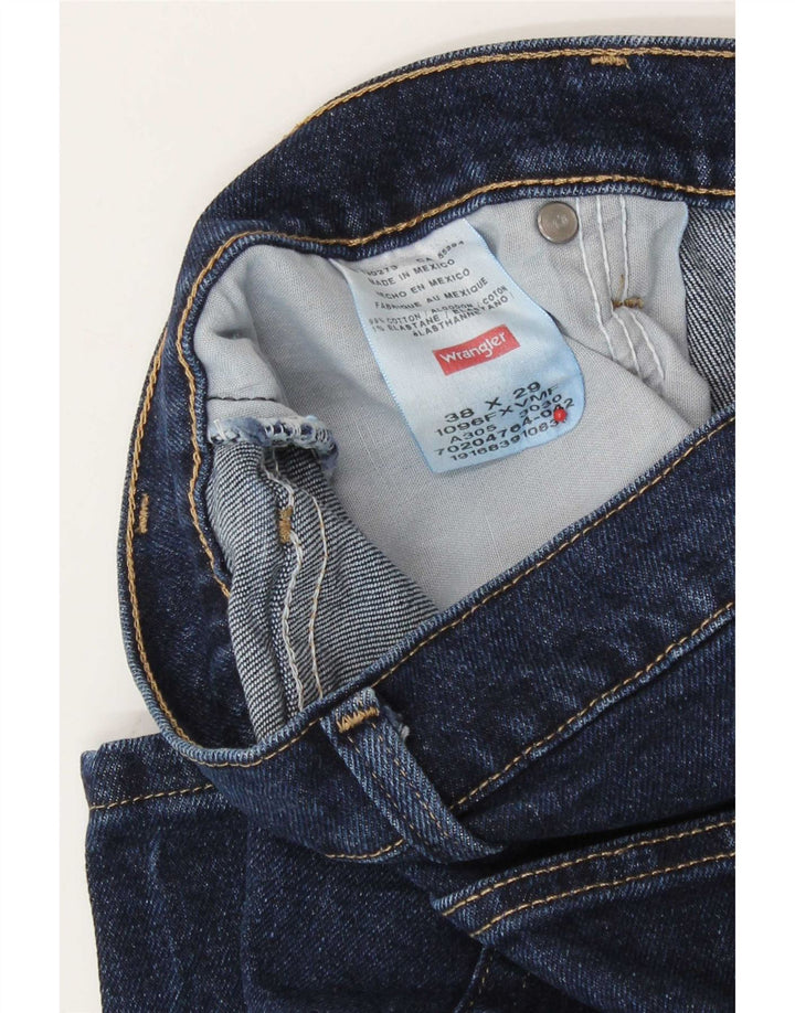 Wrangler Mens Straight Jeans W38 L29 Azul Marinho Algodão
