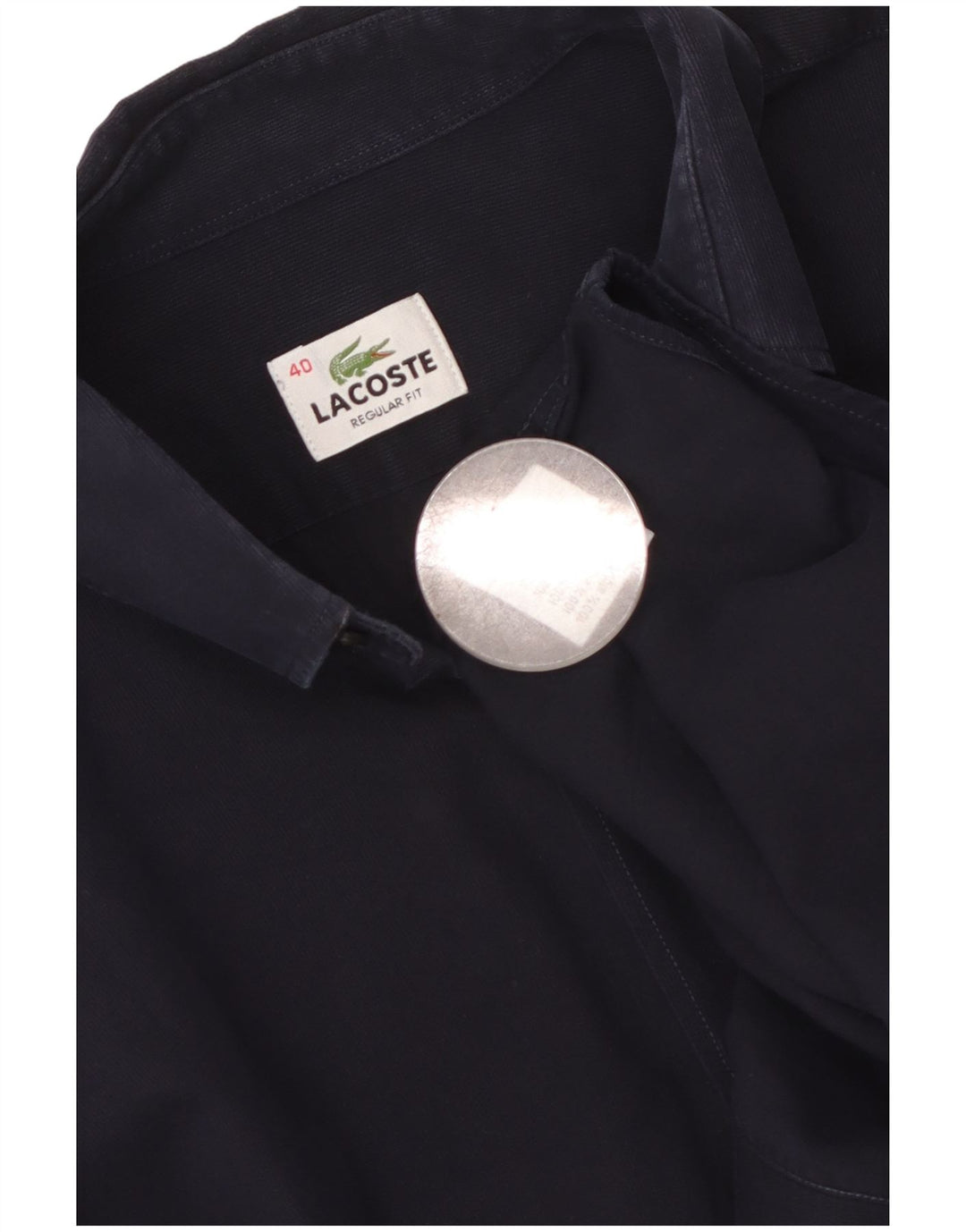 Camisa masculina LACOSTE Regular Fit tamanho 40 algodão azul marinho médio