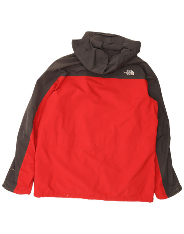 Jaqueta de chuva masculina com capuz The North Face UK 42 XL vermelho colorblock nylon