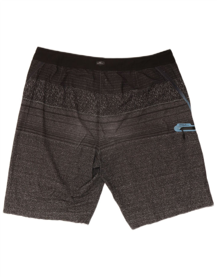 Shorts de natação masculino O'Neill grande viscose listrada cinza