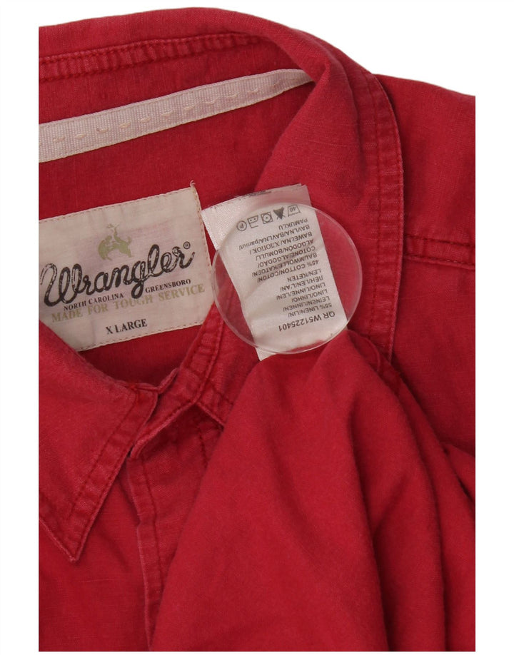 Camisa Wrangler masculina de manga curta XL linho rosa