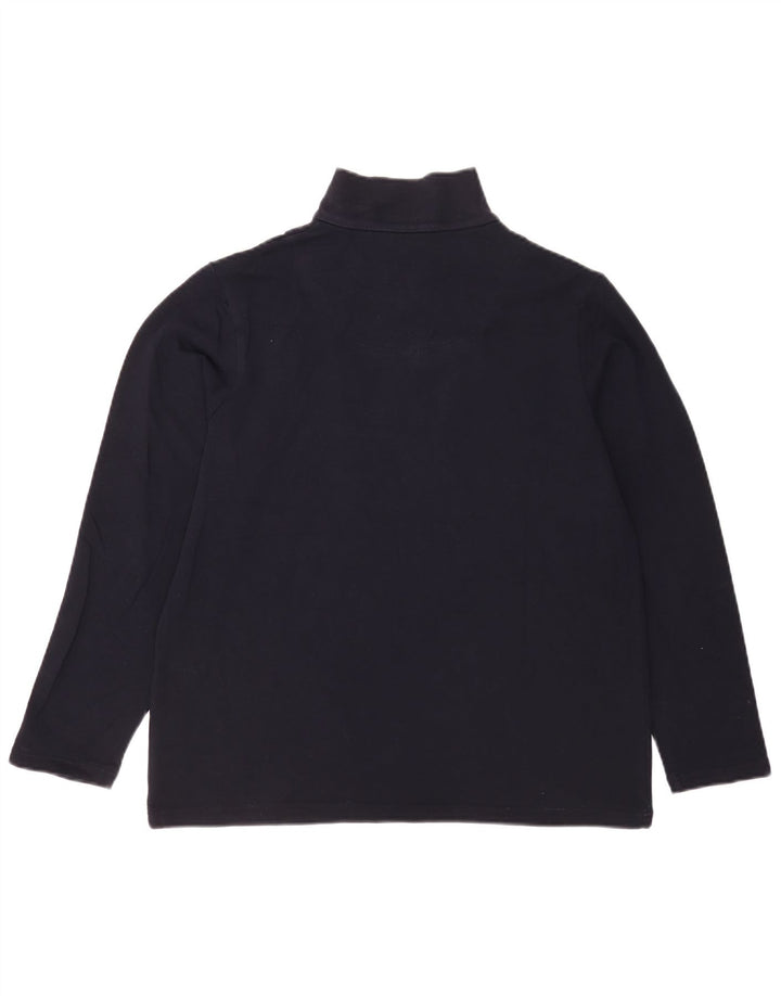 Suéter feminino Marks & Spencer com zíper e gola UK 14 médio azul marinho