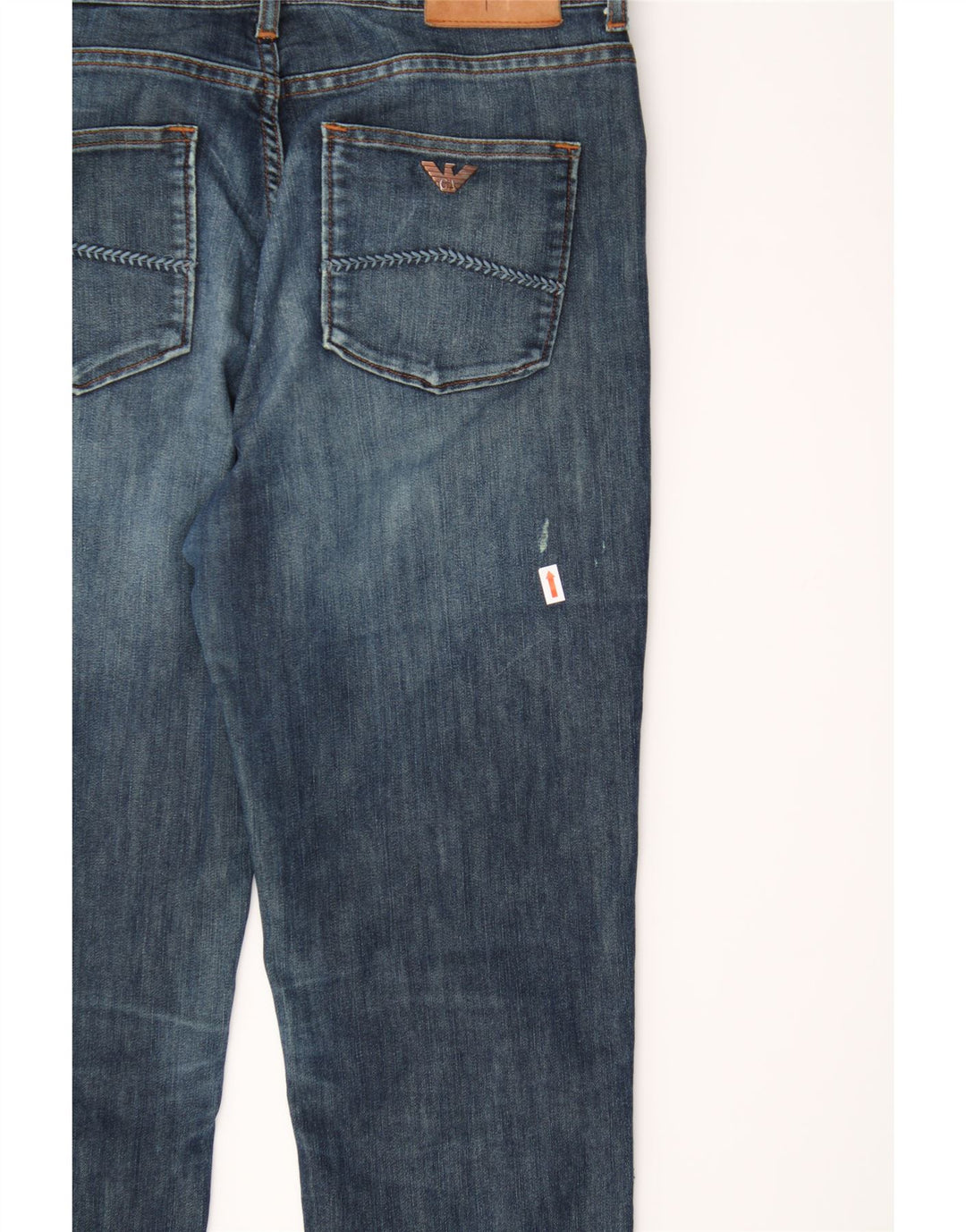 ARMANI Womens Slim Jeans W29 L30 Blue Cotton Vintage Armani and Second-Hand Armani from Messina Hembry 