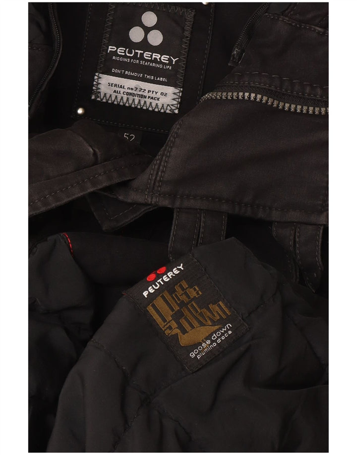 Casaco masculino acolchoado com capuz PEUTEREY EU 52 grande preto