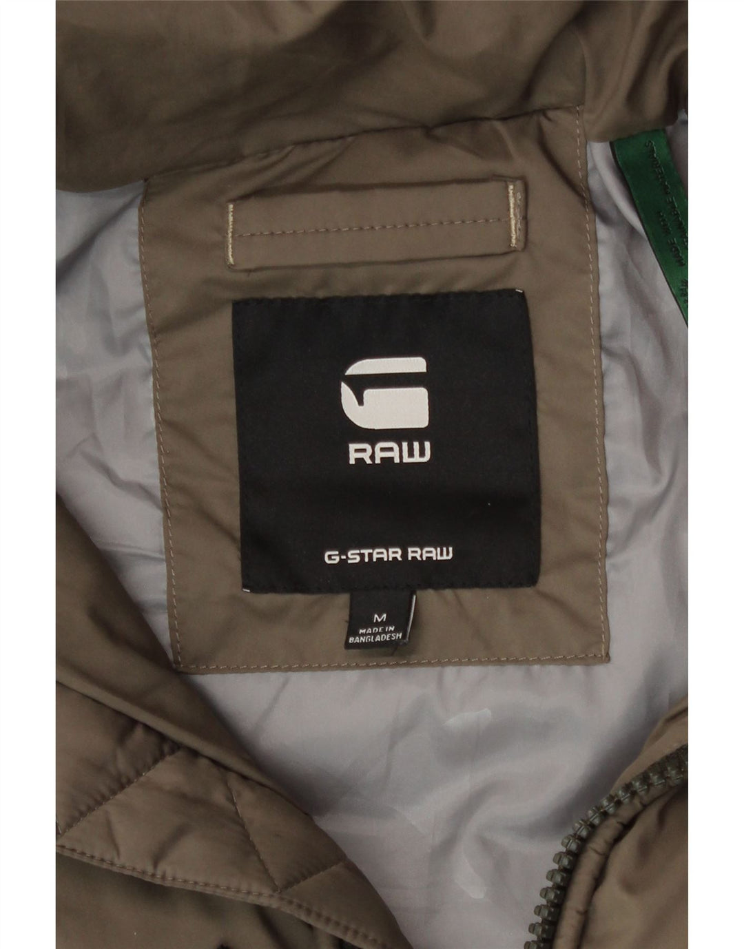 Colete acolchoado masculino G-Star UK 38 poliéster cáqui médio