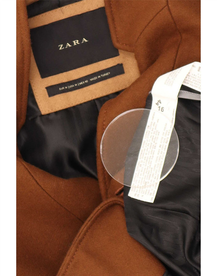 Sobretudo masculino Zara UK 38 lã bege médio