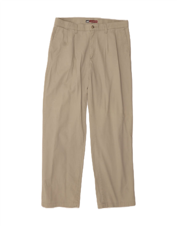 LEE Mens Custom Fit Pegged Chino Trousers W33 L32  Beige Cotton Vintage Lee and Second-Hand Lee from Messina Hembry 