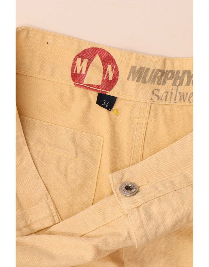 Murphy & Nye Mens Chino Shorts W34 Grande Algodão Bege
