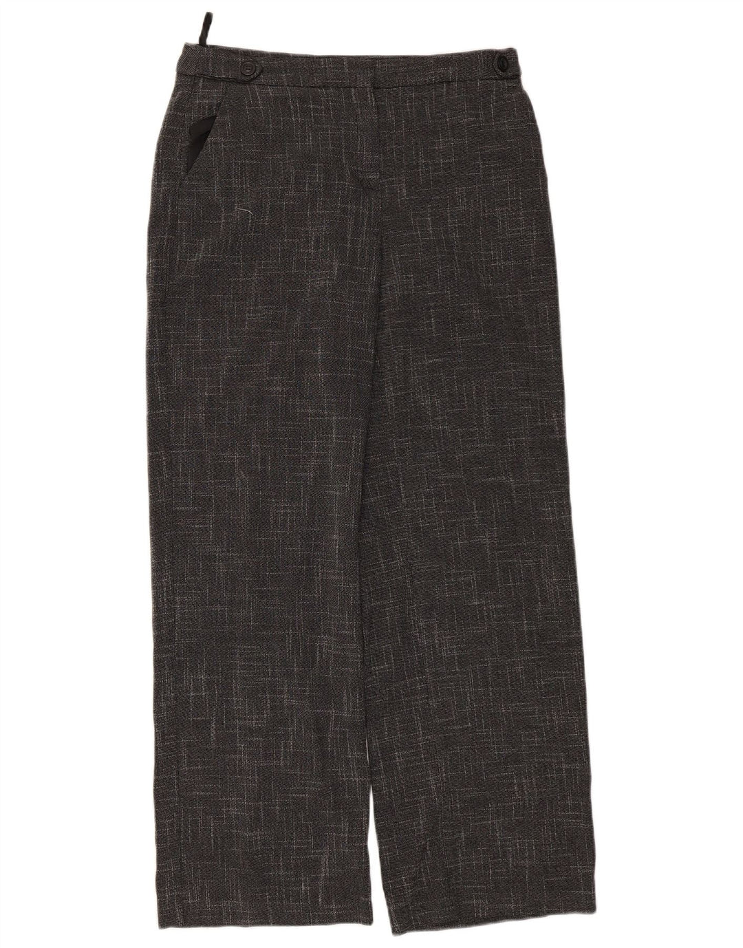 Calça chino feminina Marks & Spencer Reino Unido 10 pequena W30 L29 xadrez cinza