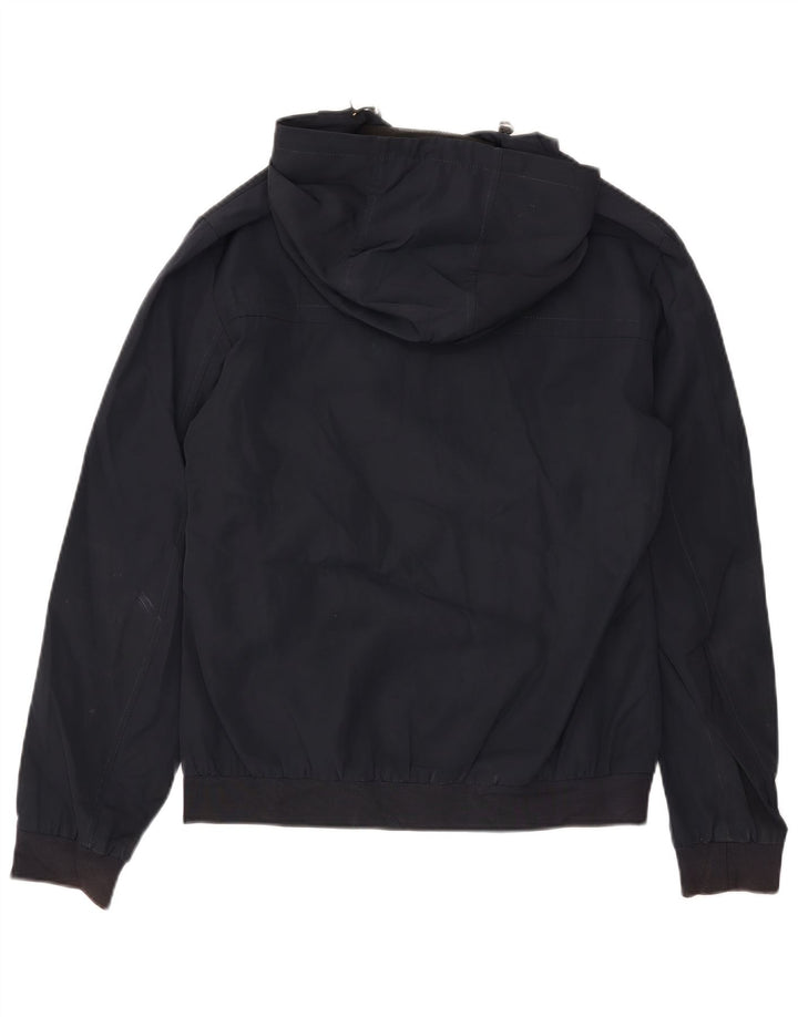 Jaqueta bomber masculina com capuz REISS UK 38 poliéster azul marinho médio