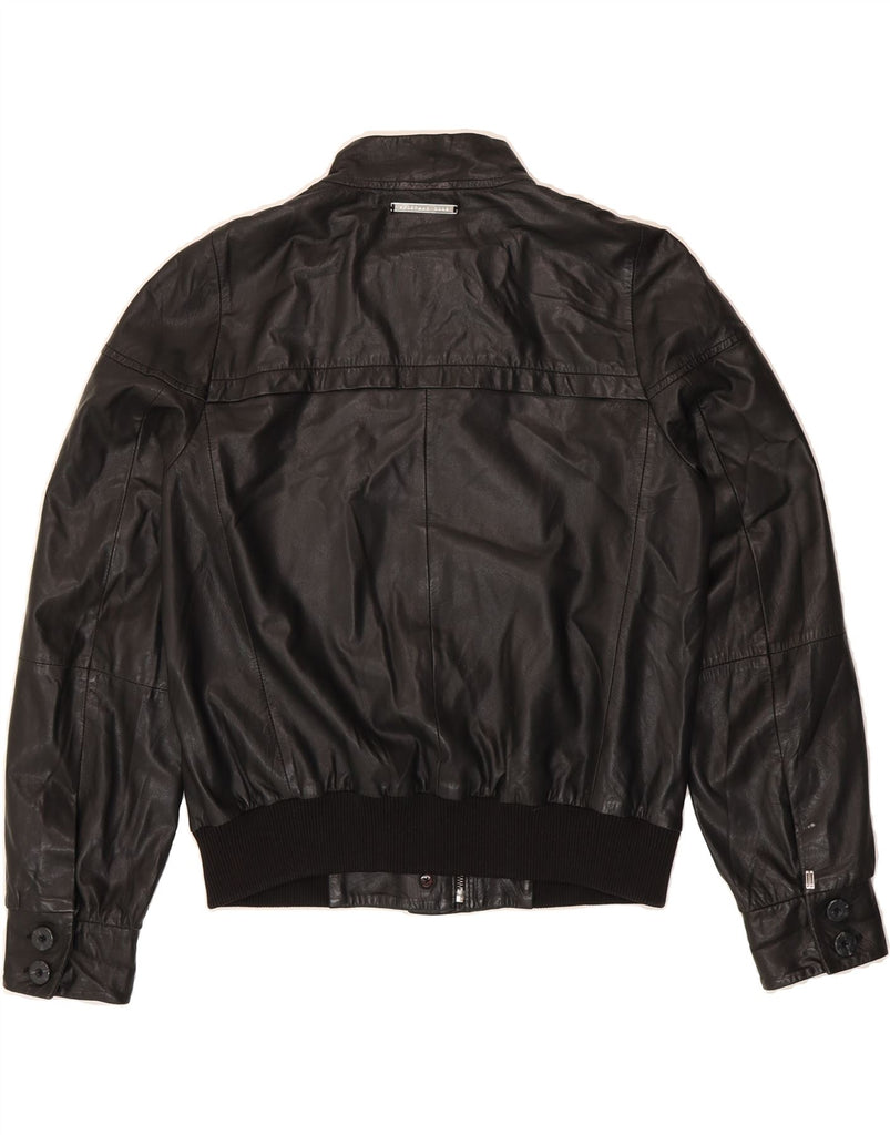 SPORTMAX Womens Leather Jacket UK 14 Large Black Vintage Sportmax and Second-Hand Sportmax from Messina Hembry 
