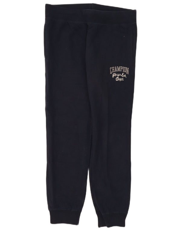 Calça esportiva masculina Champion com estampa gráfica grande de algodão azul marinho