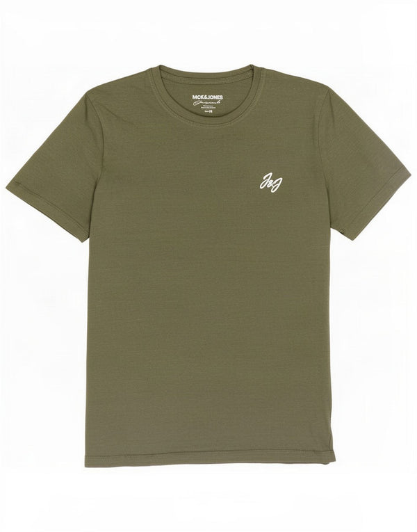Jack & Jones Camiseta masculina Top de algodão cáqui médio