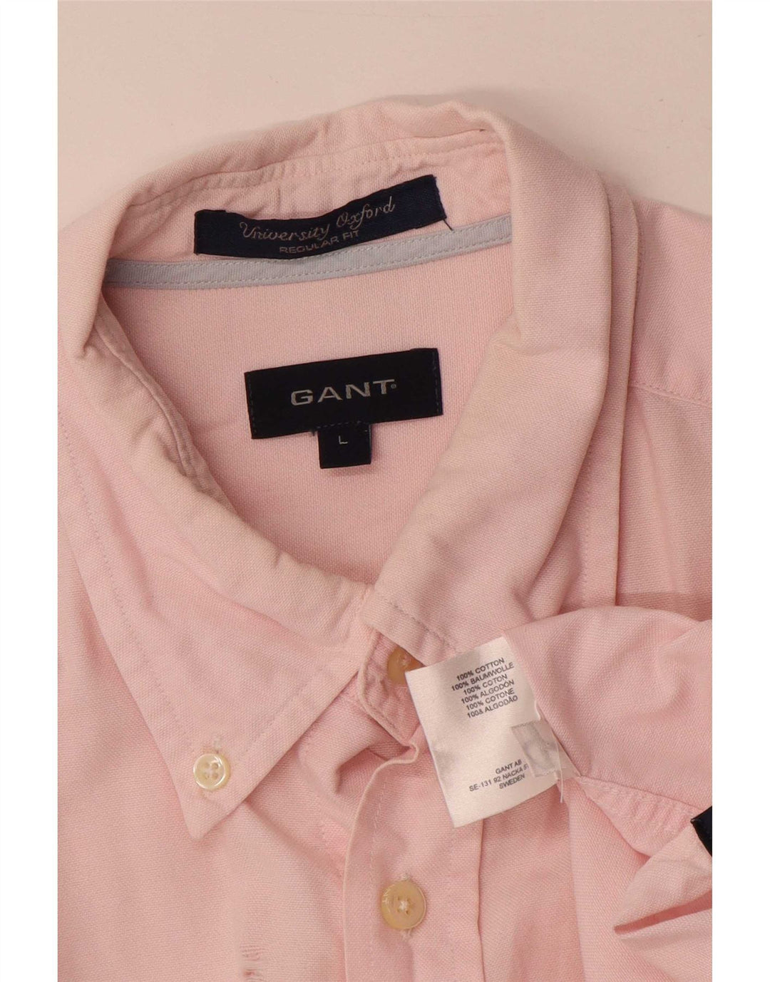 Camisa masculina Gant Regular Fit grande algodão rosa