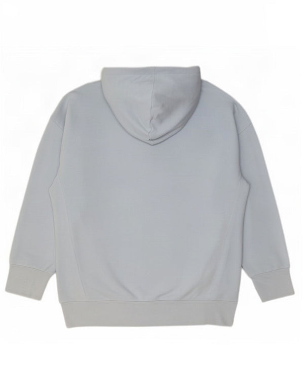 Adidas feminino gráfico oversized moletom com capuz UK 20/22 XL azul algodão