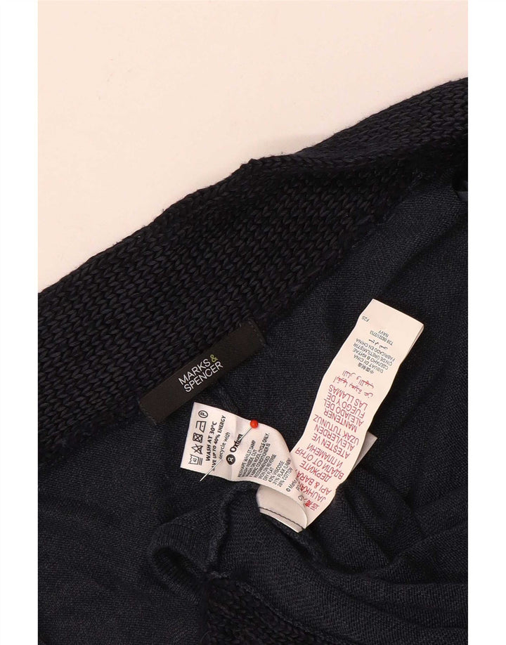 Poncho Jumper feminino Marks & Spencer Reino Unido 14 bloco colorido azul marinho médio