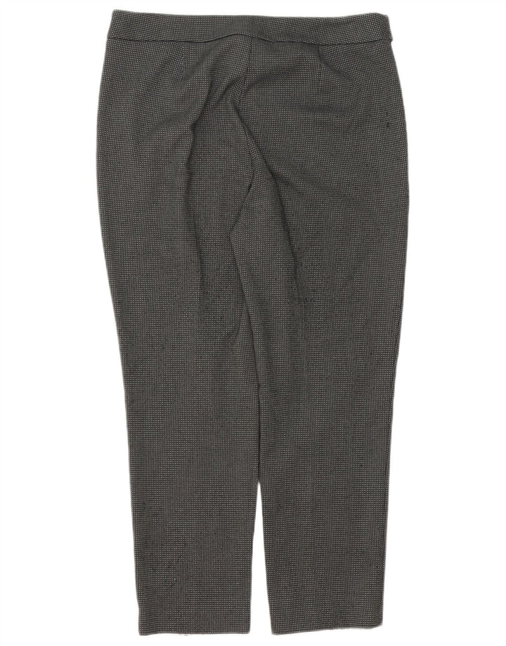 Calça feminina Marks & Spencer de terno curto Reino Unido 12 médio W34 L26 xadrez cinza